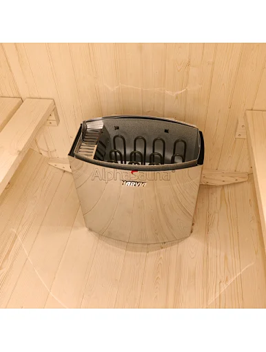 round barrel wood burning sauna kit rear window