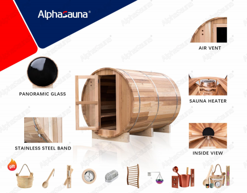 4 person barrel sauna