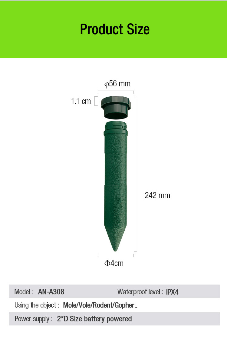 sonic mole repeller manuafacturer