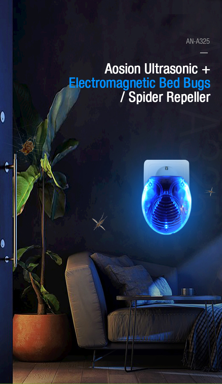 Ultrasonic electromagnetic spider repeller