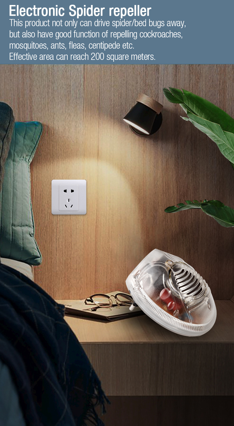 Ultrasonic electromagnetic spider repeller
