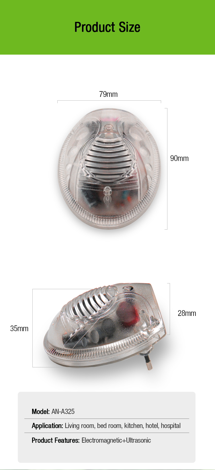 Ultrasonic electromagnetic spider repeller