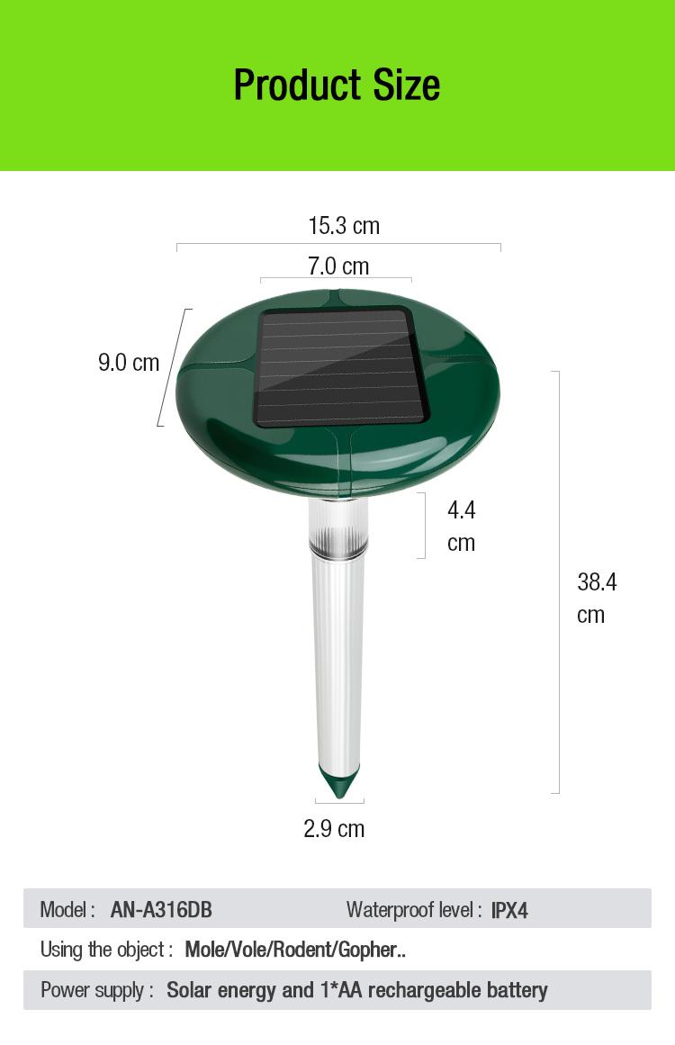 solar gopher repeller manuafacturer