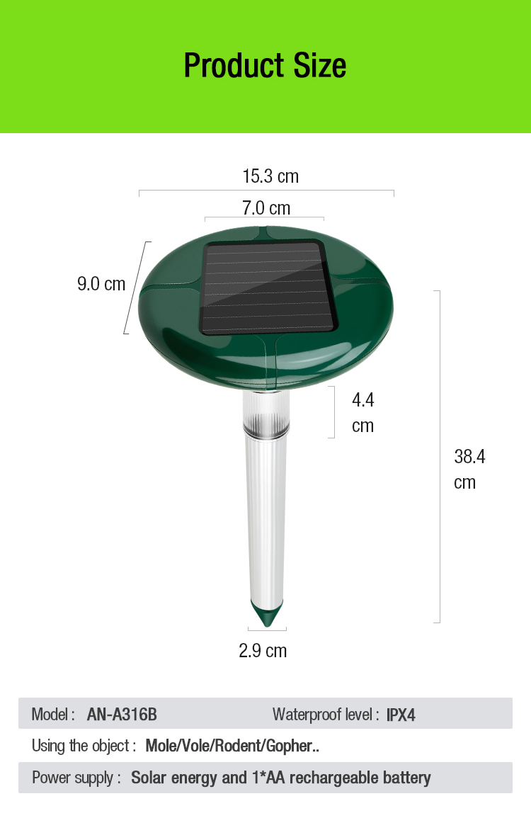 solar mole repeller led light manufacturer