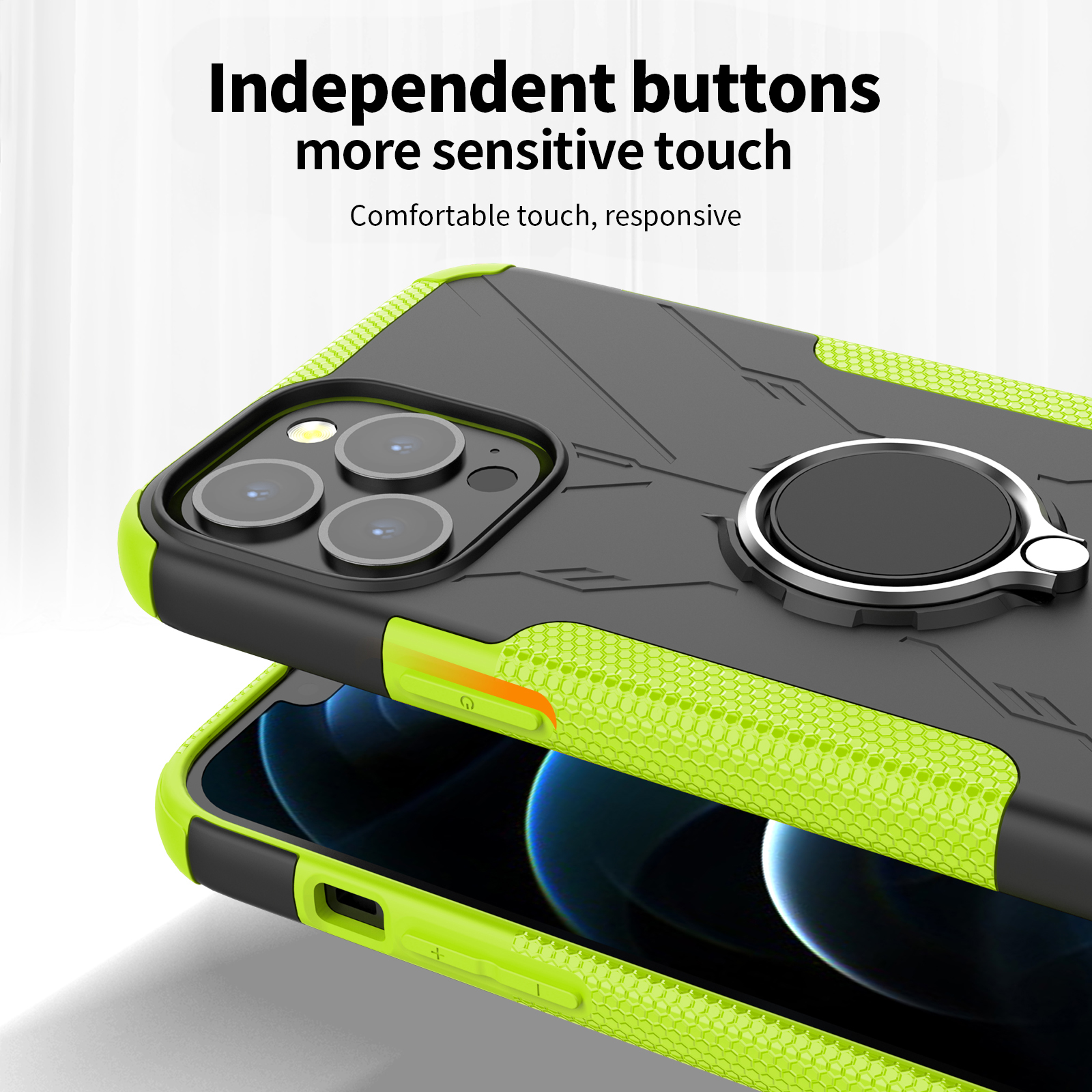 independent buttons,more sensitive touch