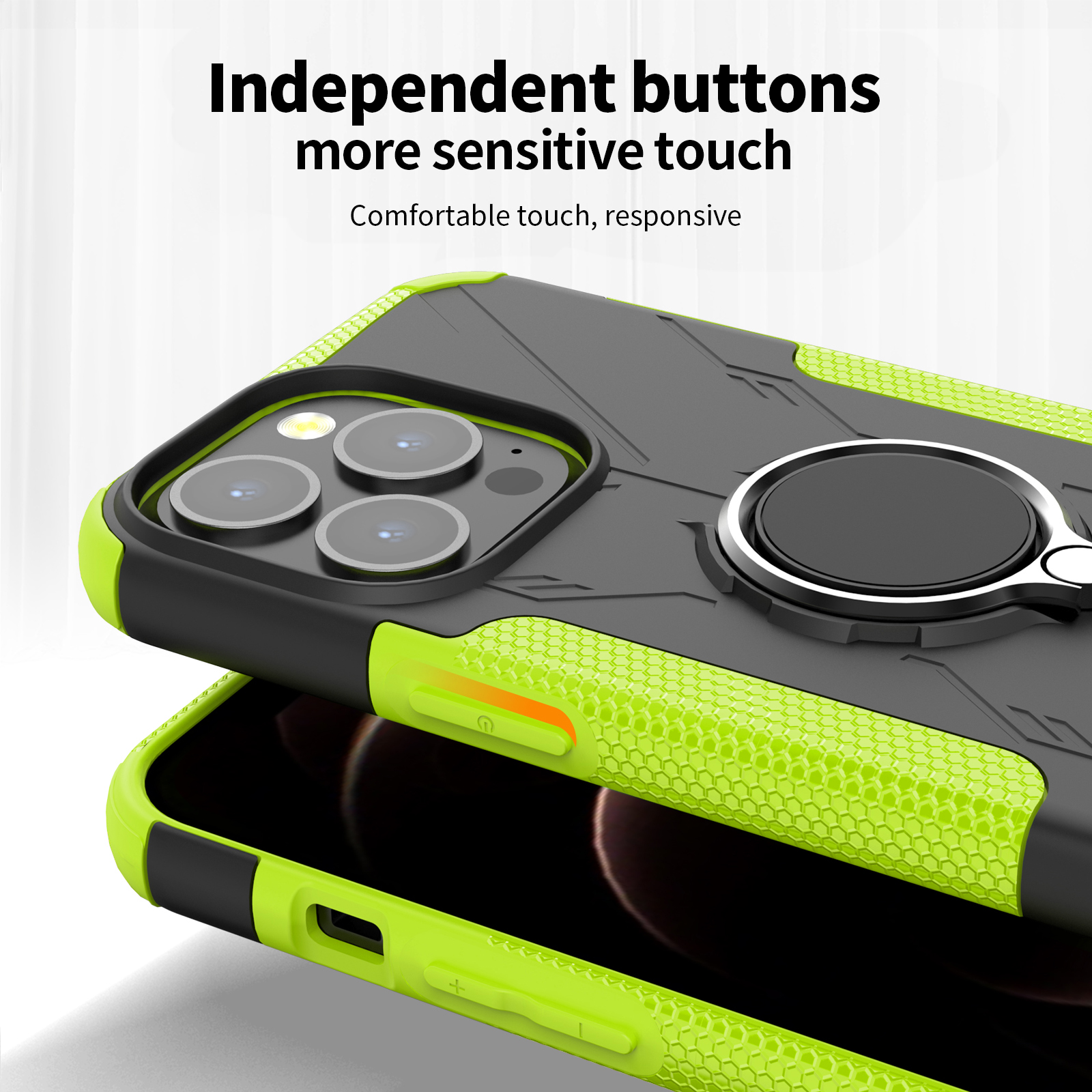independent buttons,more sensitive touch