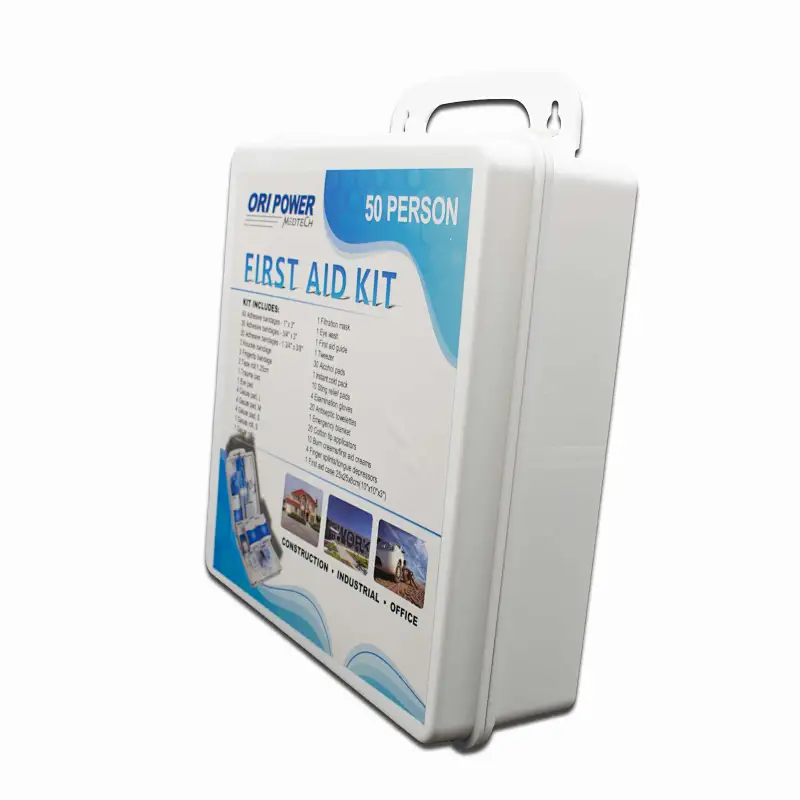 OP hot selling 50 person custom waterproof first aid box with supplies for home workplace