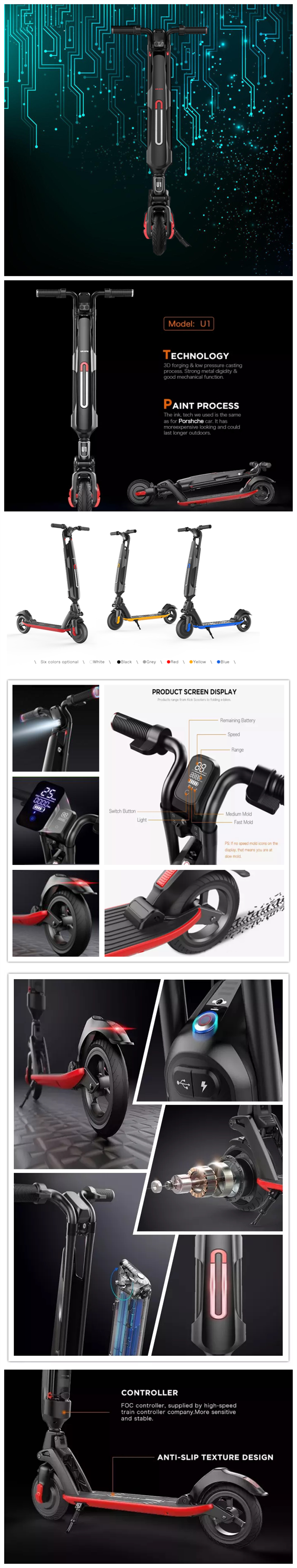 2020  factory direct Aluminum alloy 3D forging 4Ah electric scooter