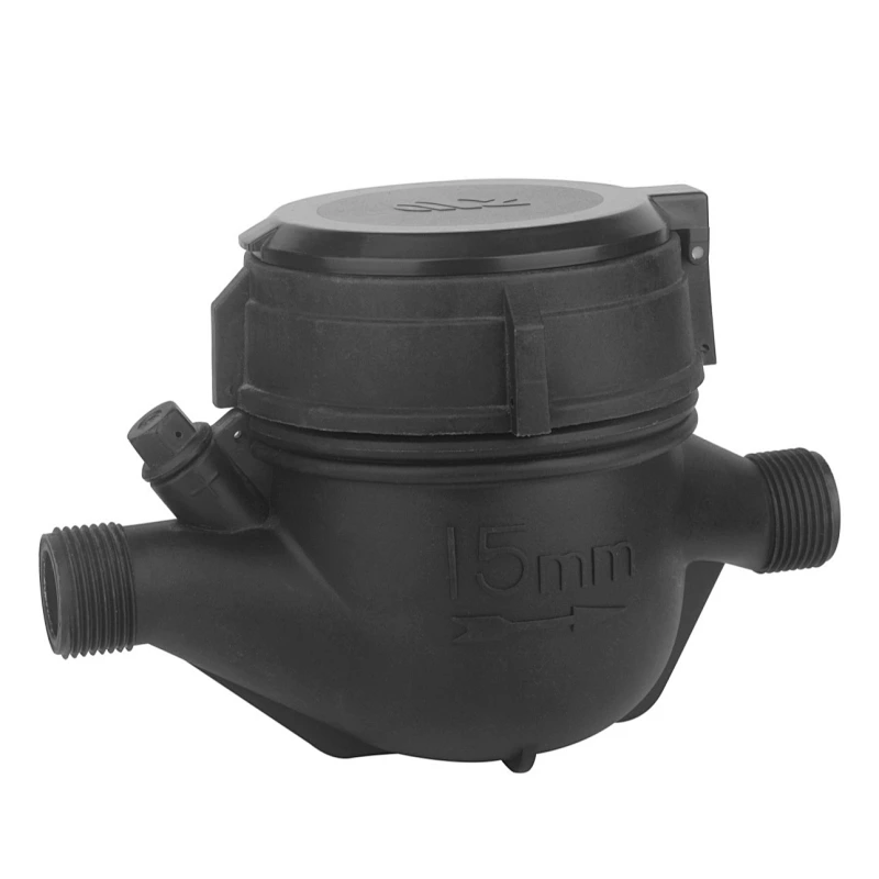 15mm Multi-jet Dry type Plastic( nylon) black color Water Meter