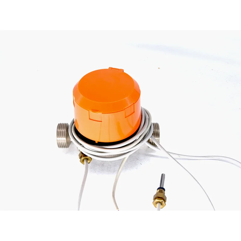 High precision brass body ultrasonic single flow meter with temperature sensor