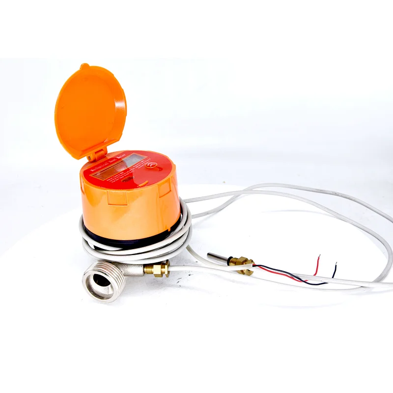 High precision brass body ultrasonic single flow meter with temperature sensor