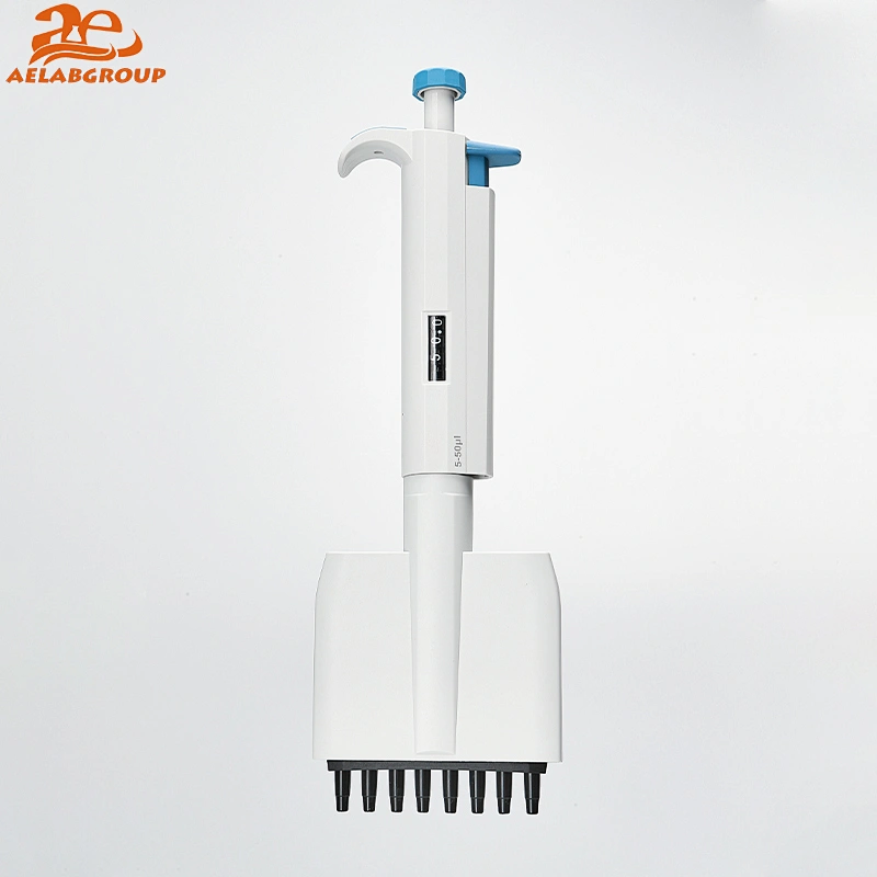 AELAB Manual Normal Adjustable 8 Channel Pipette AE-8M10 AE-8M50 AE-8M300