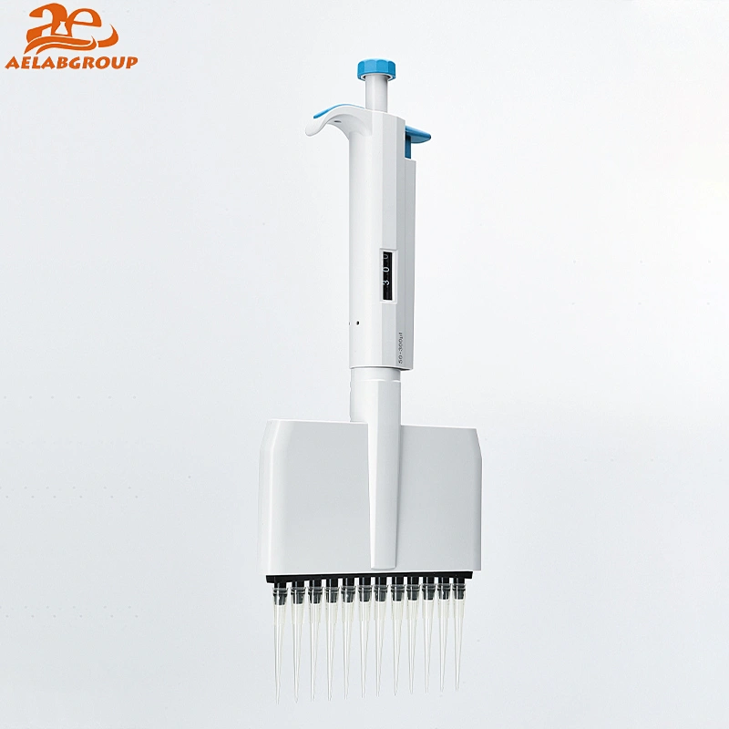 AELAB Manual Normal Adjustable 12 Channel Pipette AE-12M10 AE-12M50 AE-12M300