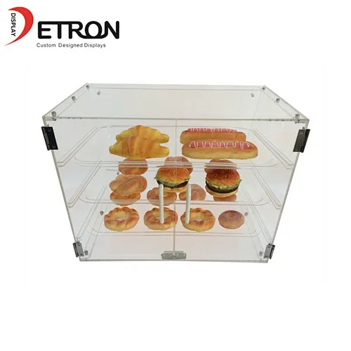Customized 3 Tiers Countertop Acrylic Bread Display Case