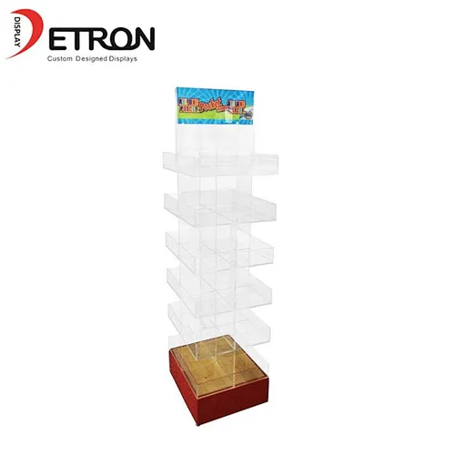 Supermarket Acrylic Tiered Flooring Toy Display Stand