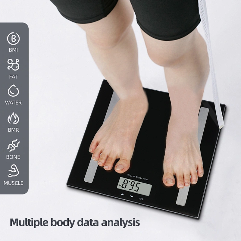 Digital Body Fat Scale, Scales for Body Weight & Fat, 180kg/100g Health  Analyser Fat Muscle BMI Scale for Home Office Gym, Black 