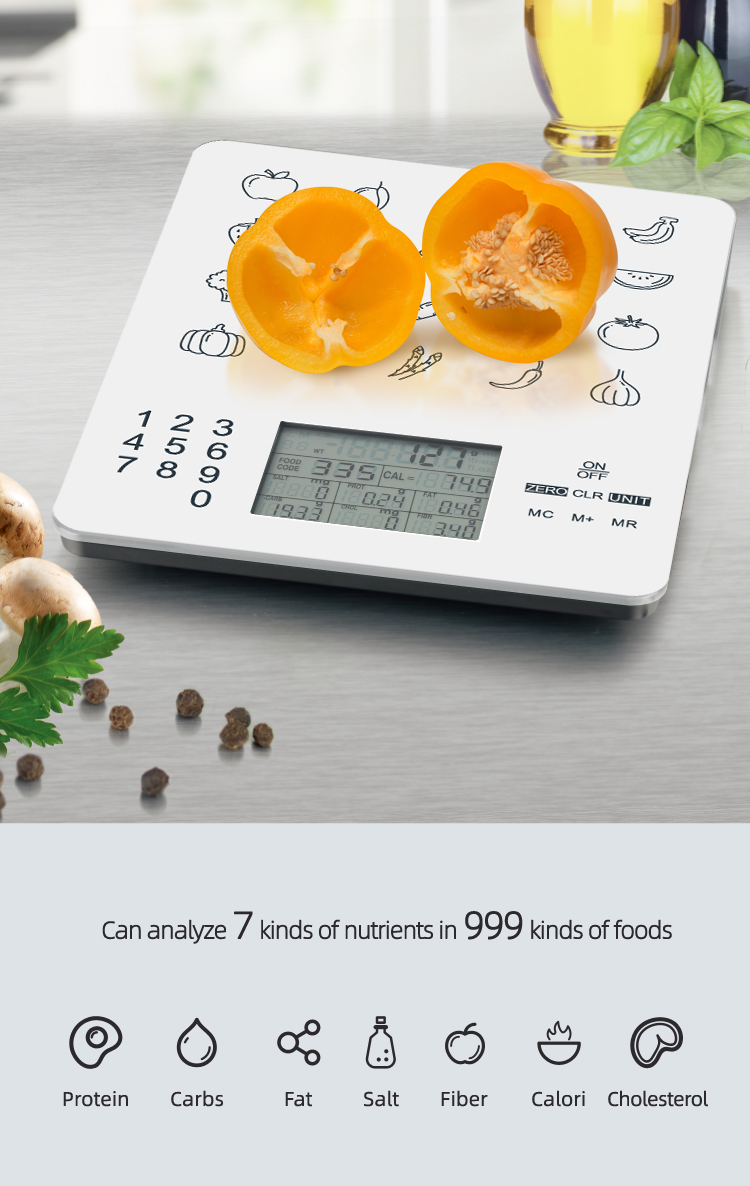 SHARPER IMAGE Smart Digital Kitchen Food Scale with Nutritional Display