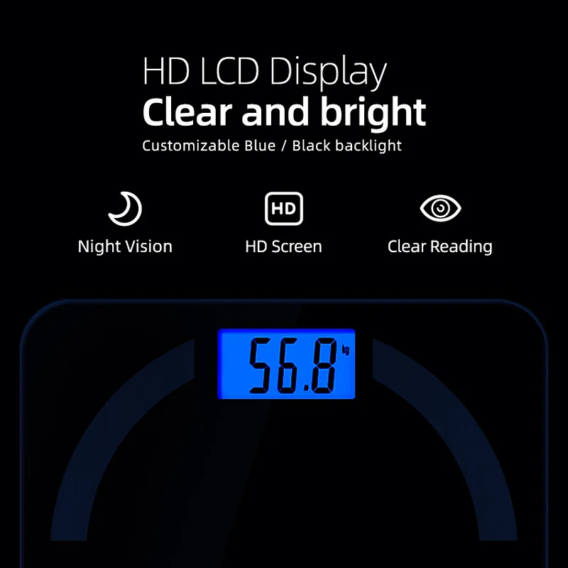 HD LCD smart body fat scale
