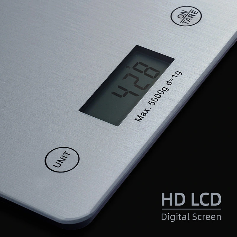 Hot selling LCD display 5kg 0.1 gram digital Glass kitchen food weight scale
