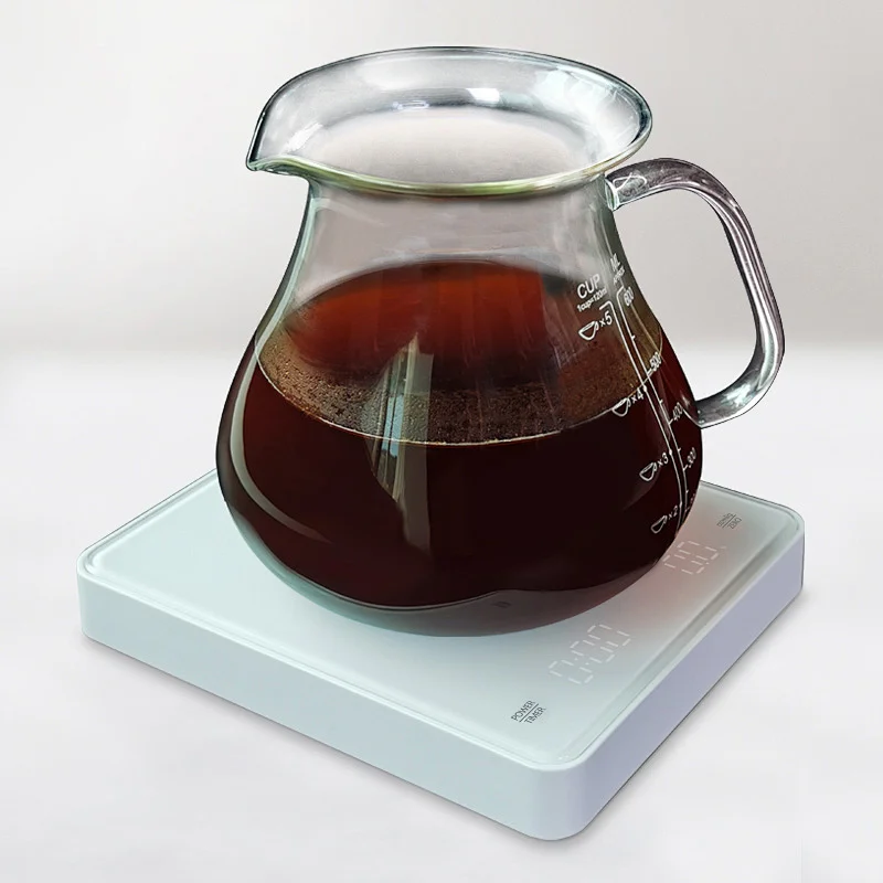 White Glass Platform USB Rechageable 3kg 0.1gram Digital Kitchen Scale For Coffee