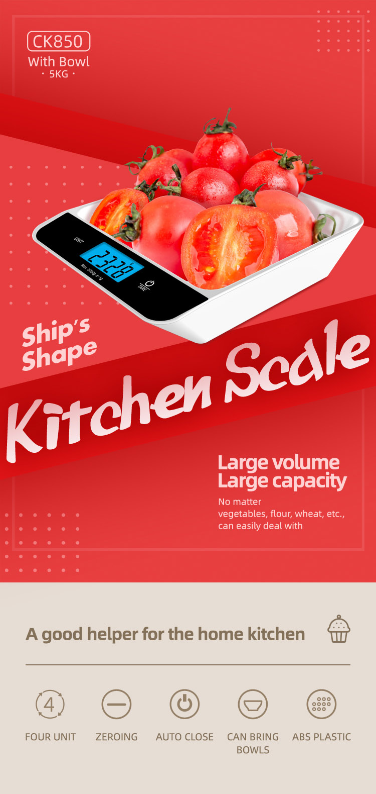 5kg plastic kitchen scale