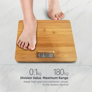 division 0.1kg bathroom scale bamboo platform