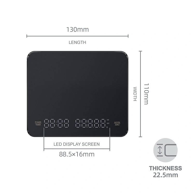 Digital Coffee Scale with Timer Espresso Scale LED Hidden Screen USB  Recharge