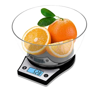 kitchen scales with bowl