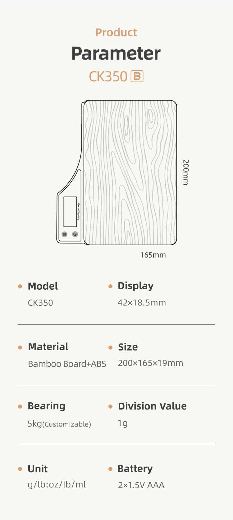 digital bamboo food scale