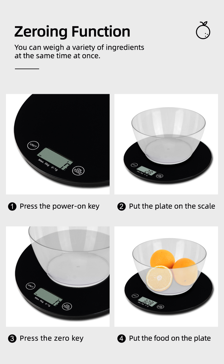 Round shape kitchen scale