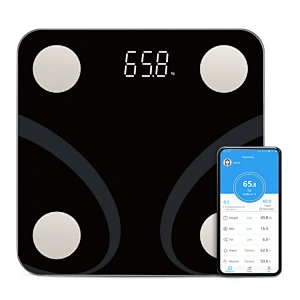  Wyze Smart Scale, Wireless Digital Bathroom Scale for Body  Weight, BMI, Body Fat Percentage, Heart Rate Monitor, App Connected,  Bluetooth, 400 lb Capacity (Black) : Health & Household