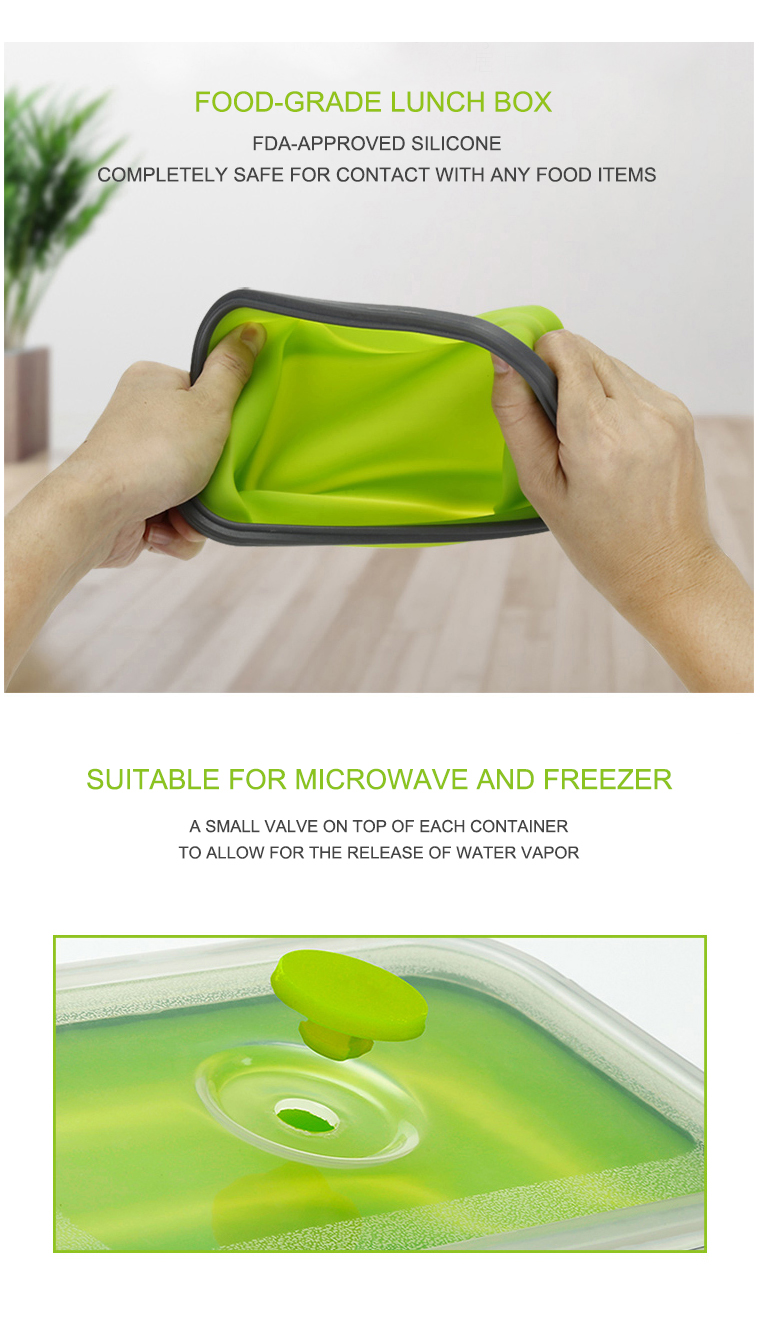 silicone microwave safe lunch box