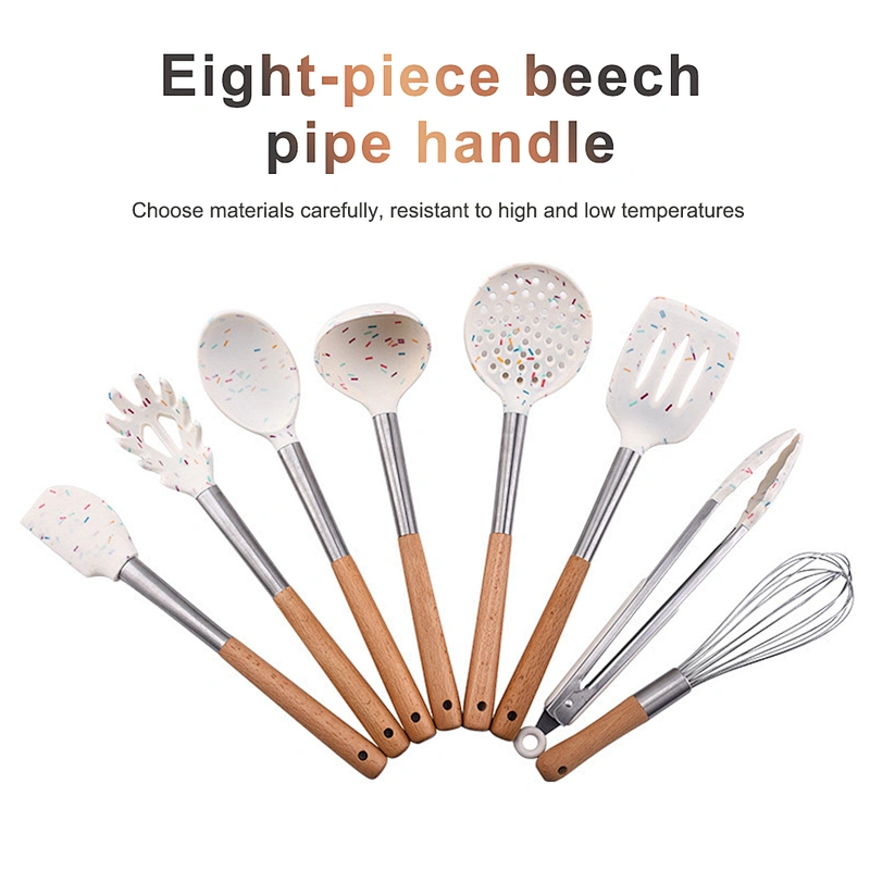 12 PCS Kitchen Utensils, Cooking Plastic Gadget Silicone Cookware,  Kitchenware, Kitchen Implements Set with Wood Handle, Color Customized 2023  - China Kitchen Tool and Silicone Kitchen Utensil price