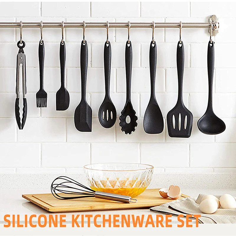 Silicone Kitchen Utensils Set 19Pcs Non-Stick Cookware For Wooden