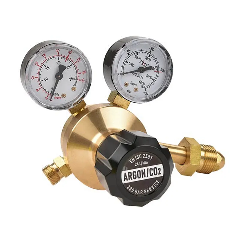 300bar Service Brass Argon Gas Regulator With Flow Gauge for TIG Welder