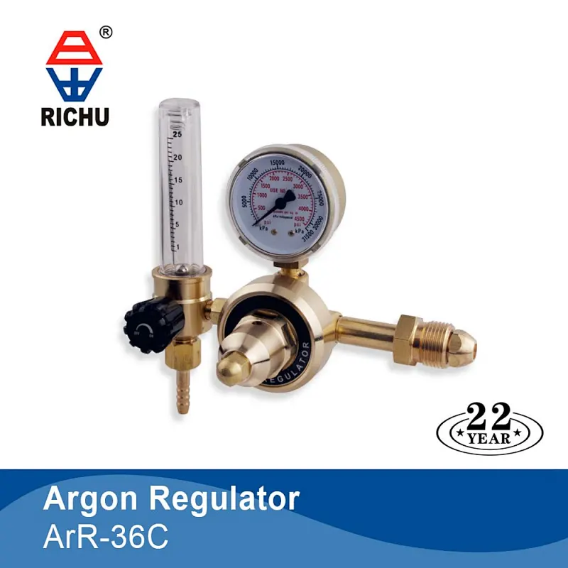 Single Stage British Type Gas Regulator With Two Gauges