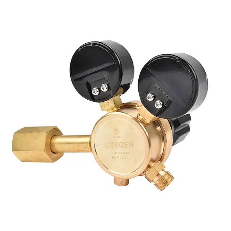 300bar Service Single Stage Brass Oxygen Gas Regulator With Two Gauges