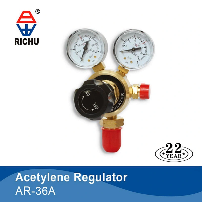 Single Stage British Type Gas Regulator With Two Gauges