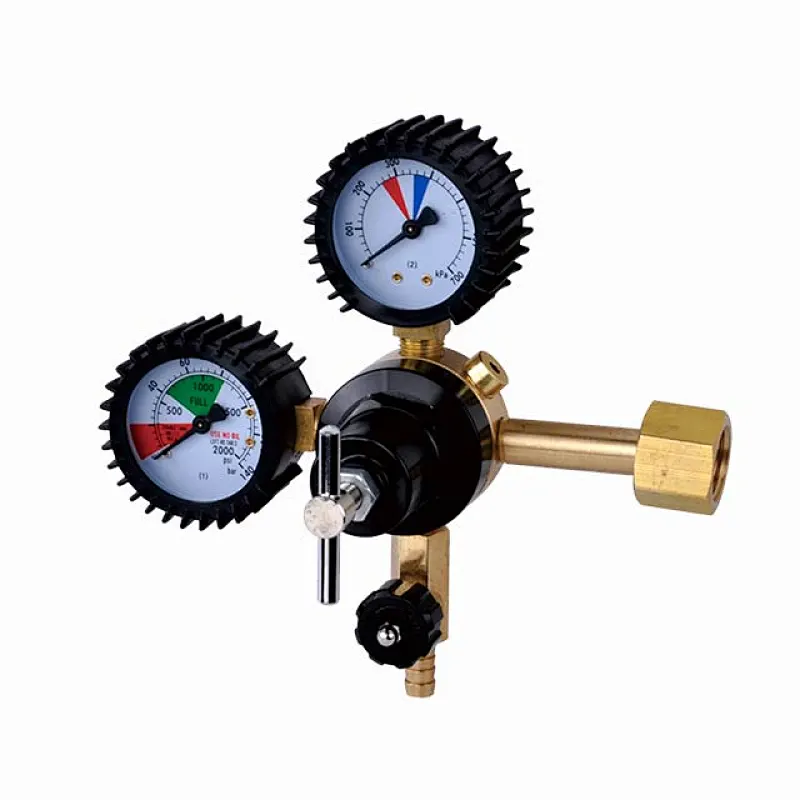 Brass Beverage CO2 Gas Regulator With Shut-Off Outlet Valve