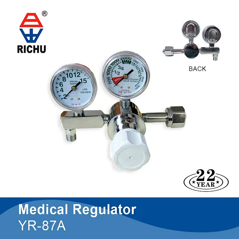 Medical CGA540 CGA870 Oxigeno Medico Regulador With Flow gauge  Used Cylinder For Hospital