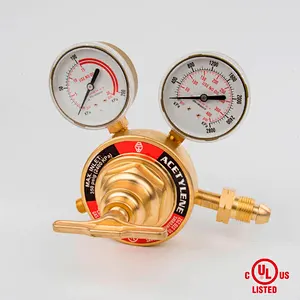 UL Listed SR 460A Series Heavy Duty Single Stage With 2 Gauges With Metal Guard Acetylene Gas Regulator