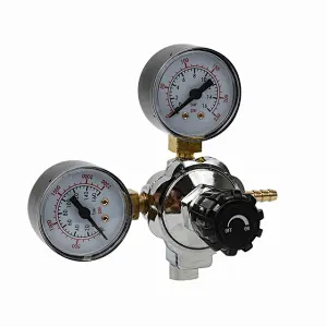Brass Beverage CO2 Gas Regulator With Shut-Off Outlet Valve