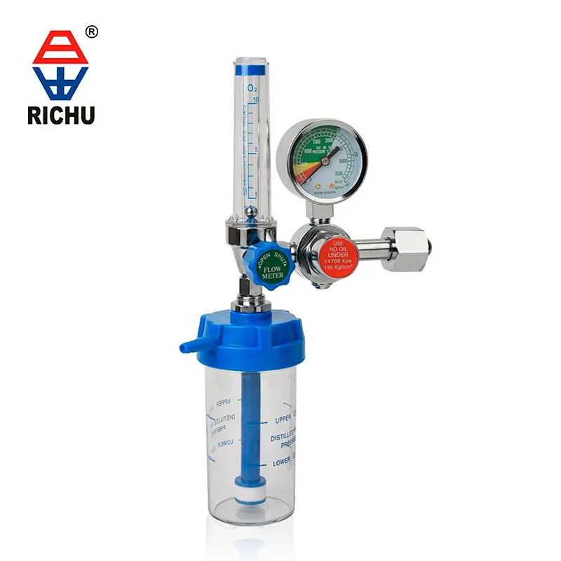 Medical CGA540 Oxygen Regulator With Flow gauge  Used Cylinder For Hospital