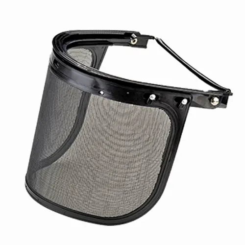 Safety steel mesh face shield visor, steel mesh Faceshield with PP plastic visor