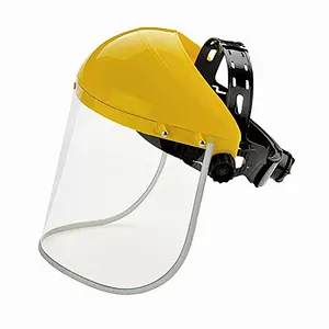 Safety steel mesh face shield visor, steel mesh Faceshield with PP plastic visor