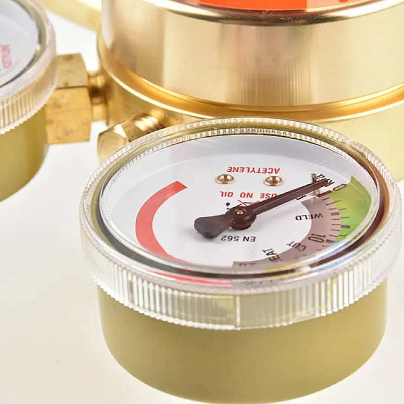 Professional Double Stage Acetylene Regulator With 2 Gauges