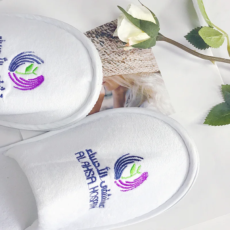 Hotel Disposable Slippers Home Guest Room Spa Velour Soft Slippers