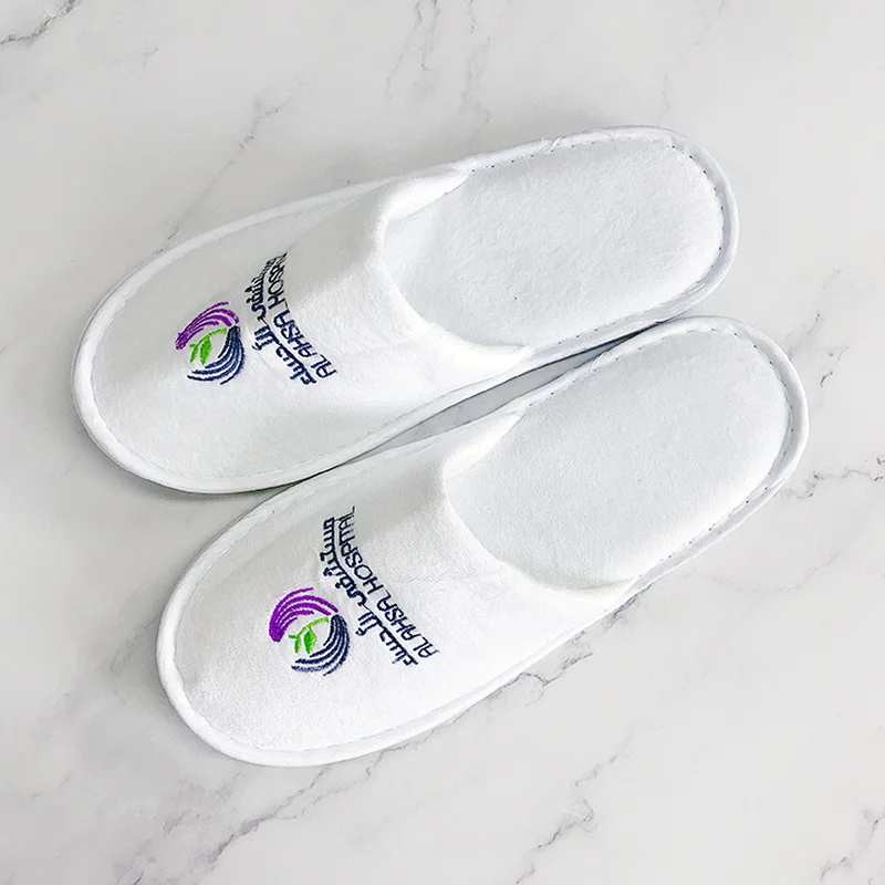 Hotel Disposable Slippers Home Guest Room Spa Velour Soft Slippers
