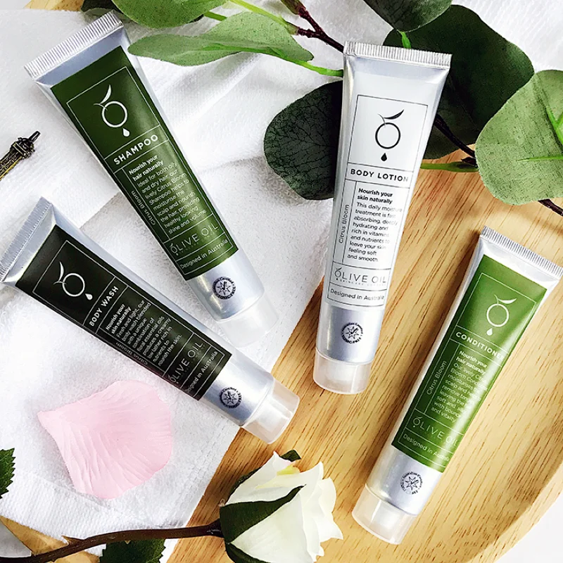 Portable Travel Hotel Shampoo Conditioner Body Wash Body Lotion Toiletries Kit in Tubes