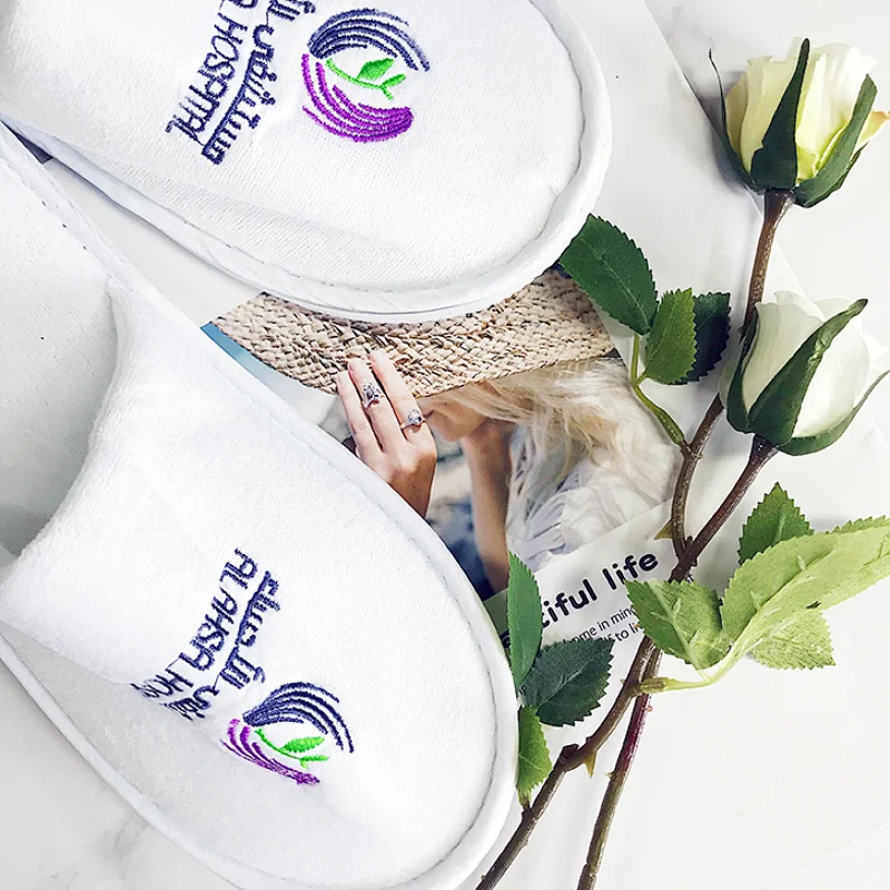 Hotel Disposable Slippers Home Guest Room Spa Velour Soft Slippers